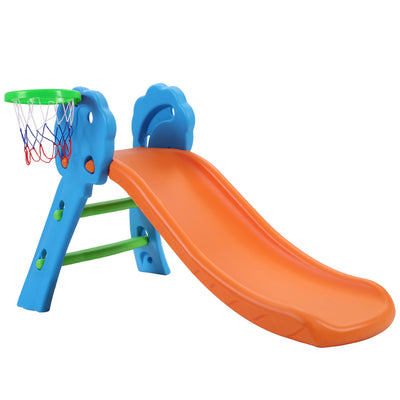 Dealsmate Keezi Kids Slide with Basketball Hoop Outdoor Indoor Playground Toddler Play