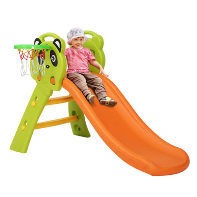 Dealsmate Keezi Kids Slide Basketball Hoop Activity Center Outdoor Toddler Play Set Orange