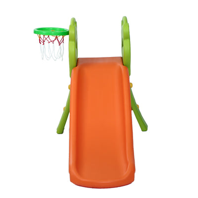Dealsmate Keezi Kids Slide Set Basketball Hoop Indoor Outdoor Playground Toys 100cm Orange