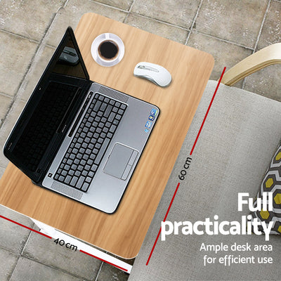 Dealsmate  Laptop Table Desk Portable - Light Wood