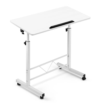 Dealsmate Portable Mobile Laptop Desk Notebook Computer Height Adjustable Table Sit Stand Study Office Work White