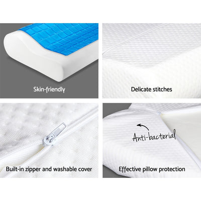Dealsmate Giselle Bedding Set of 2 Cool Gell Memory Foam Pillows