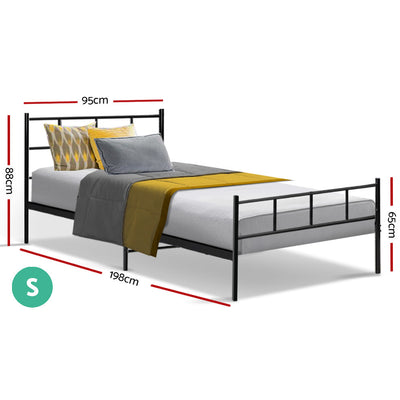 Dealsmate  Bed Frame Single Metal Bed Frames SOL
