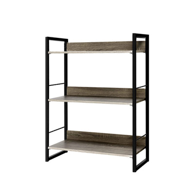 Dealsmate  Bookshelf Display Shelves Metal Bookcase Wooden Book Shelf Wall Storage