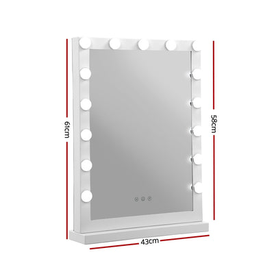 Dealsmate  Makeup Mirror Hollywood with Light Frame Vanity Dimmable Wall 15 LED