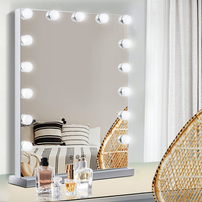 Dealsmate  Makeup Mirror 43X61cm Hollywood with Light Vanity Dimmable Wall 15 LED