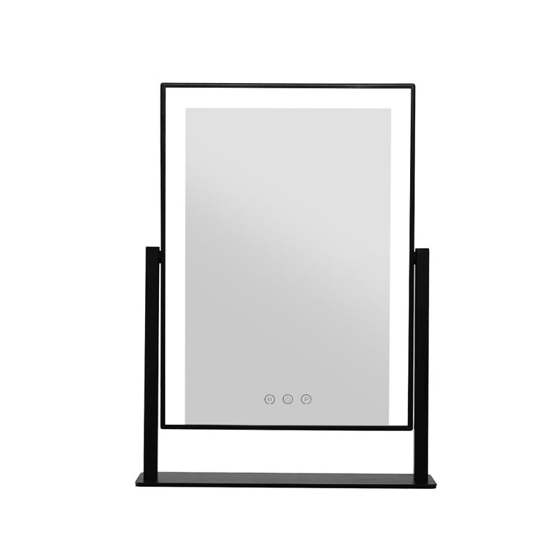 Dealsmate  Makeup Mirror 30x40cm with Led light Lighted Standing Mirrors Black