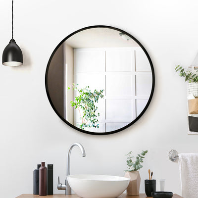 Dealsmate  Round Wall Mirror 50cm Makeup Bathroom Mirror Frameless