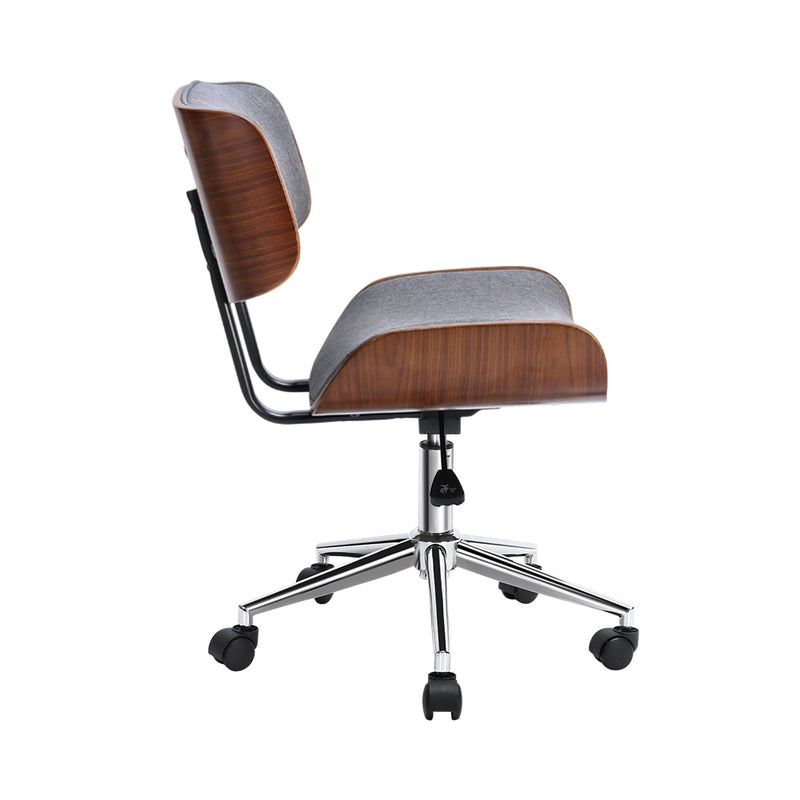 Dealsmate  Wooden Fabric Office Chair Grey