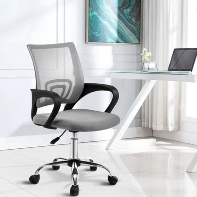 Dealsmate  Office Chair Gaming Chair Computer Mesh Chairs Executive Mid Back Grey