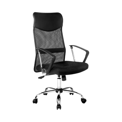 Dealsmate PU Leather Mesh High Back Office Chair - Black