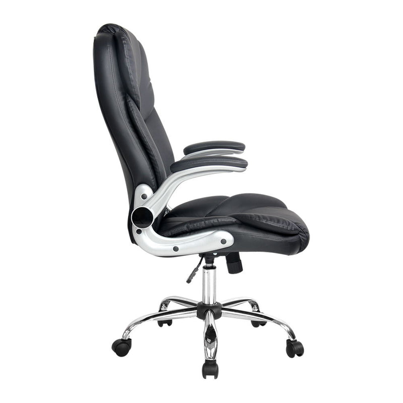 Dealsmate  Executive Office Chair Leather Tilt Black