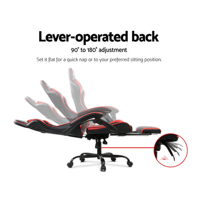 Dealsmate Gaming Office Chair Computer Seating Racer Black and Red