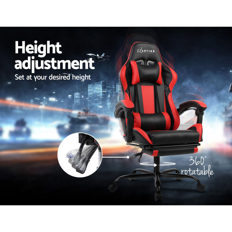 Dealsmate Gaming Office Chair Computer Seating Racer Black and Red