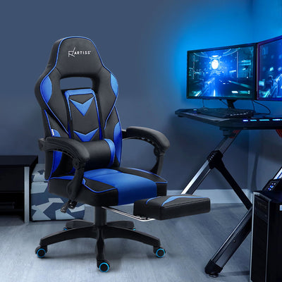 Dealsmate  Office Chair Computer Desk Gaming Chair Study Home Work Recliner Black Blue