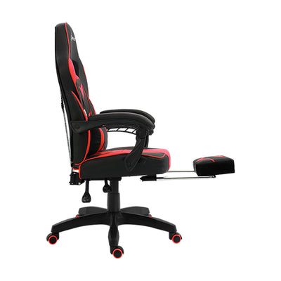 Dealsmate  Office Chair Computer Desk Gaming Chair Study Home Work Recliner Black Red