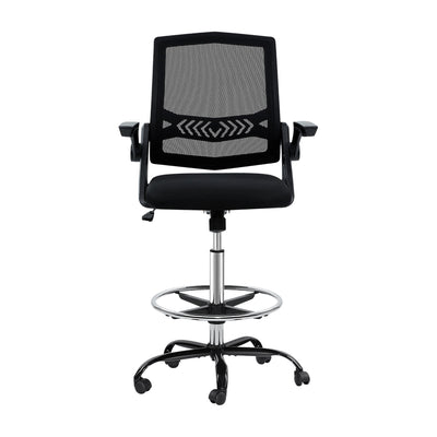 Dealsmate  Office Chair Drafting Stool Mesh Chairs Black