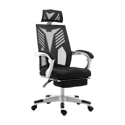 Dealsmate  Mesh Office Chair Recliner Black White