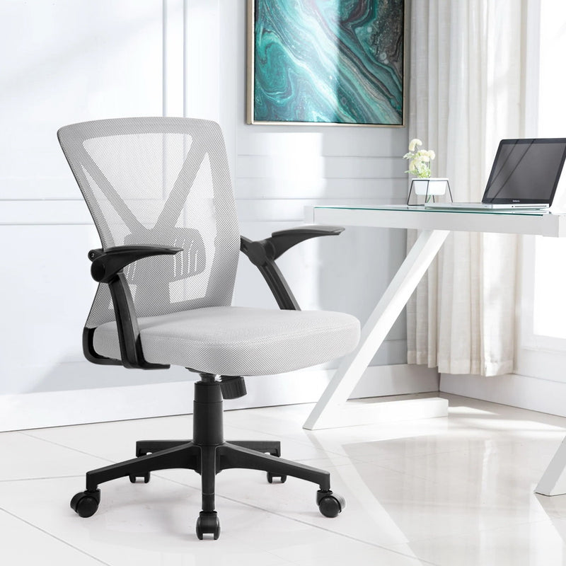 Dealsmate  Mesh Office Chair Mid Back Grey