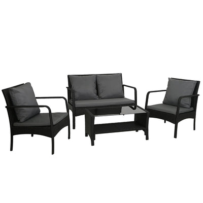 Dealsmate  Outdoor Furniture Lounge Table Chairs Garden Patio Wicker Sofa Set