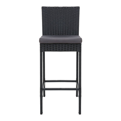 Dealsmate  Set of 2 Outdoor Bar Stools Dining Chairs Wicker Furniture