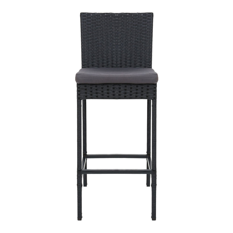 Dealsmate  Set of 2 Outdoor Bar Stools Dining Chairs Wicker Furniture