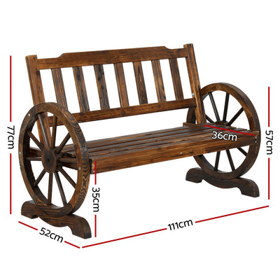 Dealsmate  Wooden Wagon Wheel Chair 
