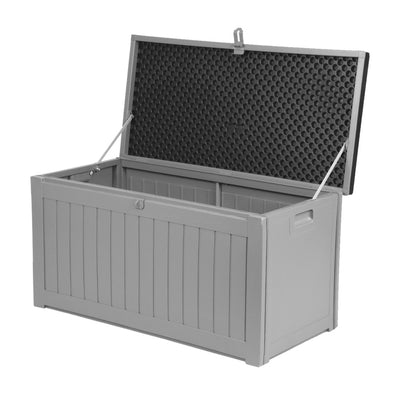 Dealsmate  Outdoor Storage Box 190L Container Lockable Garden Bench Tool Shed Black