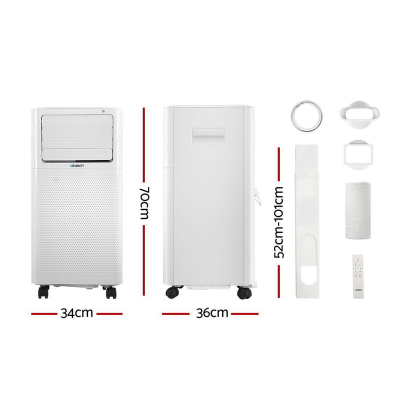 Dealsmate Devanti Portable Air Conditioner Window Kit Cooling Mobile Fan 9000BTU 2500W