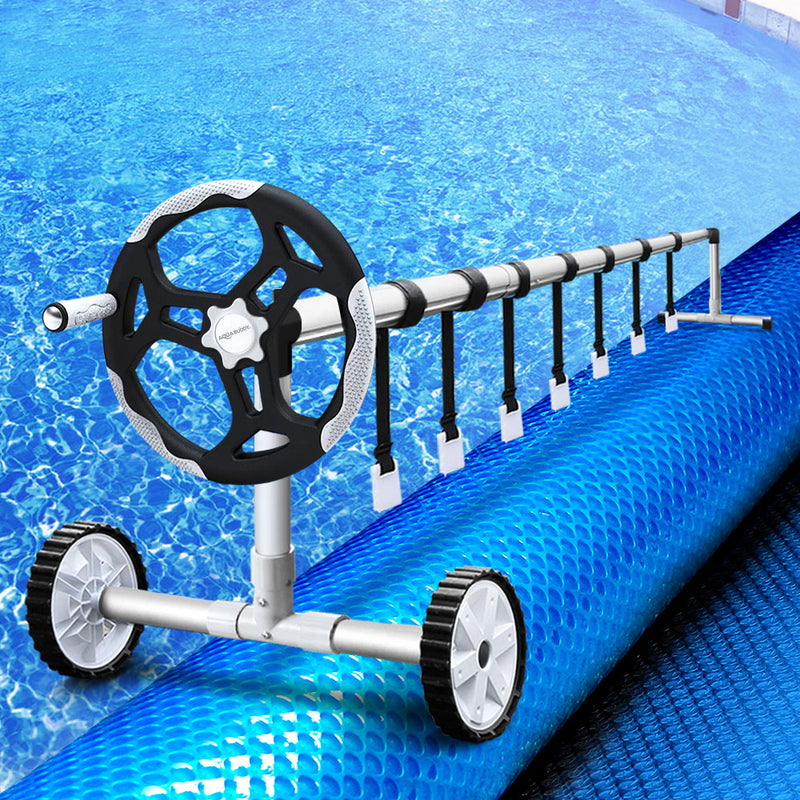 Dealsmate Aquabuddy Solar Swimming Pool Cover Roller 400 Micron Adjustable Blanket 10 X 4m