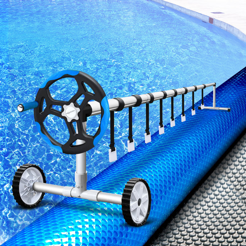 Dealsmate Aquabuddy Swimming Solar Pool Cover Roller Blanket 400 Micron Heater 11x4.8m