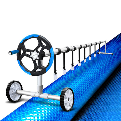 Dealsmate Aquabuddy 8x4.2m Pool Cover Roller Combo Solar Blanket Swimming Covers Bubble