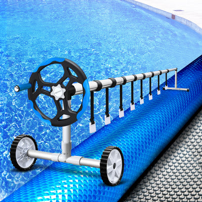 Dealsmate Aquabuddy 8x4.2m Pool Cover Roller Combo Solar Blanket Swimming Heater Bubble