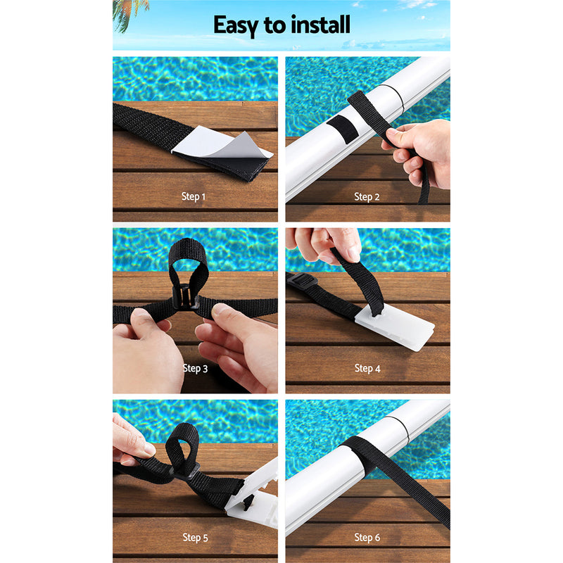 Dealsmate Aquabuddy Pool Cover Roller Attachment Straps Kit 8PCS for Swimming Solar Pool