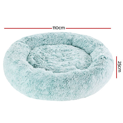 Dealsmate  Pet bed Dog Cat Calming Pet bed Extra Large 110cm Teal Sleeping Comfy Washable