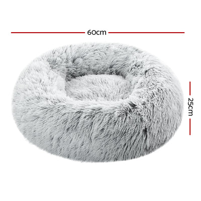 Dealsmate  Pet bed Dog Cat Calming Pet bed Small 60cm Charcoal Sleeping Comfy Cave Washable