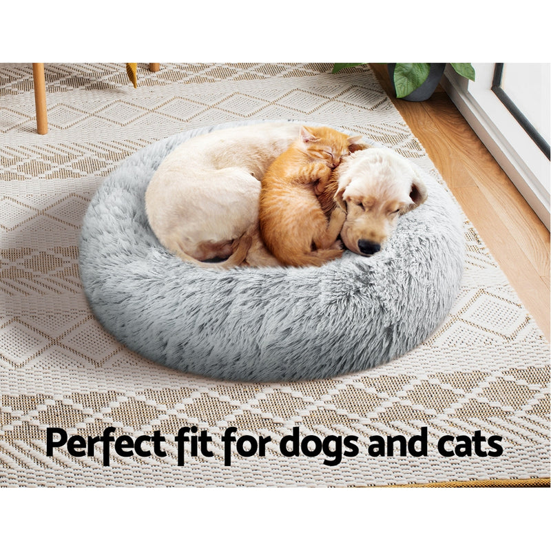 Dealsmate  Pet bed Dog Cat Calming Pet bed Small 60cm Charcoal Sleeping Comfy Cave Washable