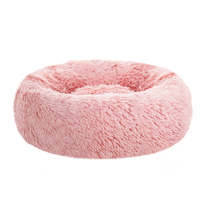 Dealsmate  Pet bed Dog Cat Calming Pet bed Small 60cm Pink Sleeping Comfy Cave Washable
