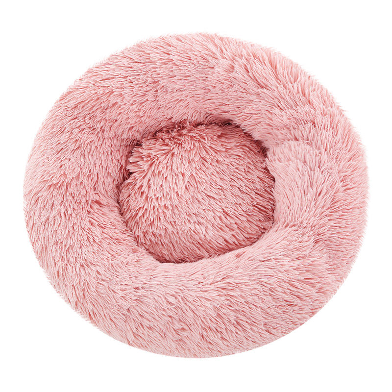 Dealsmate  Pet bed Dog Cat Calming Pet bed Small 60cm Pink Sleeping Comfy Cave Washable