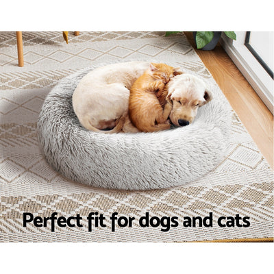 Dealsmate  Pet bed Dog Cat Calming Pet bed Small 60cm White Sleeping Comfy Cave Washable