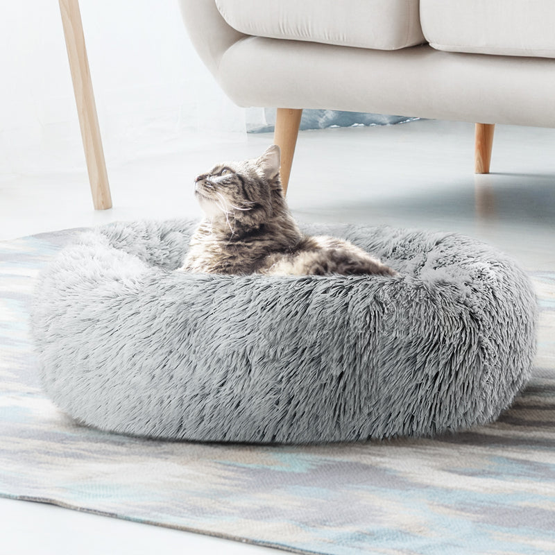 Dealsmate  Pet bed Dog Cat Calming Pet bed Medium 75cm Charcoal Sleeping Comfy Cave Washable
