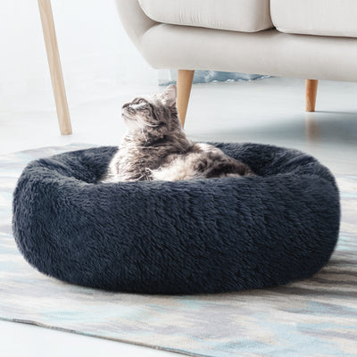 Dealsmate  Pet bed Dog Cat Calming Pet bed Medium 75cm Dark Grey Sleeping Comfy Cave Washable