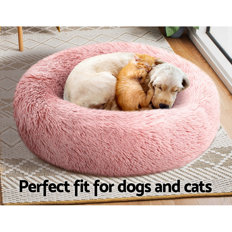 Dealsmate  Pet bed Dog Cat Calming Pet bed Medium 75cm Pink Sleeping Comfy Cave Washable