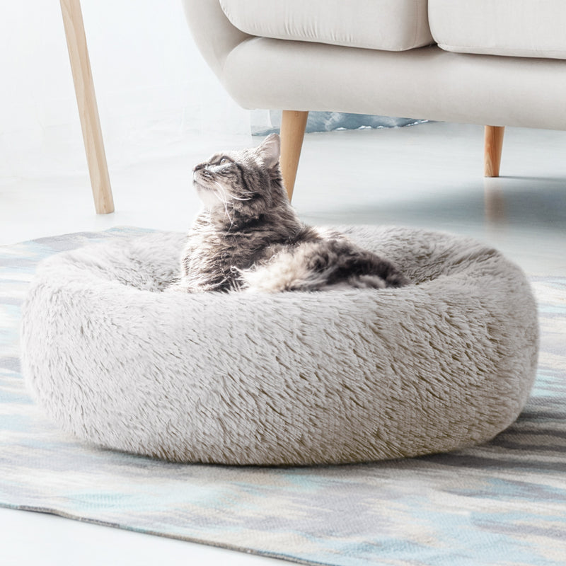 Dealsmate  Pet bed Dog Cat Calming Pet bed Medium 75cm White Sleeping Comfy Cave Washable