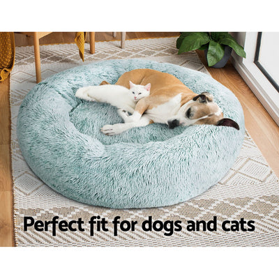Dealsmate  Pet bed Dog Cat Calming Pet bed Large 90cm Teal Sleeping Comfy Cave Washable