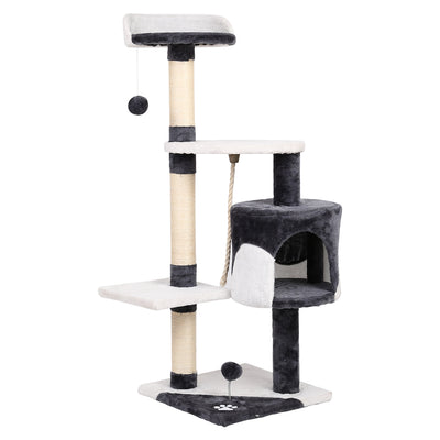 Dealsmate  Cat Tree 112cm Trees Scratching Post Scratcher Tower Condo House Furniture Wood