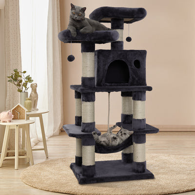 Dealsmate  Cat Tree 145cm Tower Scratching Post Scratcher Wood Condo House Large Bed
