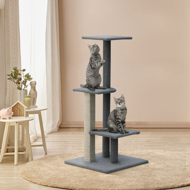 Dealsmate  Cat Tree 124cm Scratching Post Tower Scratcher Trees Wood Condo Board