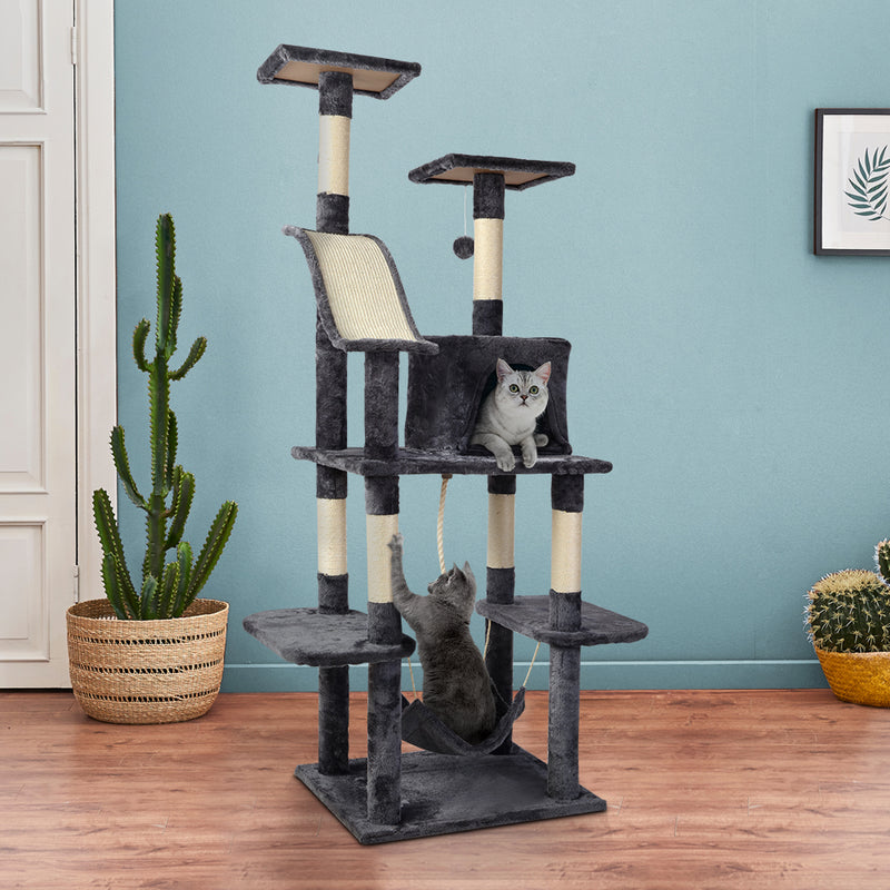 Dealsmate  Cat Tree 171cm Trees Scratching Post Scratcher Tower Condo House Furniture Wood