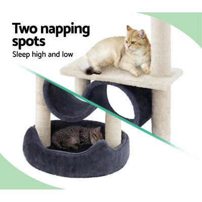 Dealsmate  Cat Tree 76cm Scratching Post Tower Scratcher Condo House Hanging toys